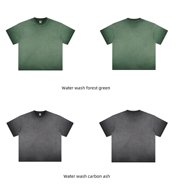 Men's And Women's Cotton Washed Distressed Batik Gradient Short-sleeved T-shirt