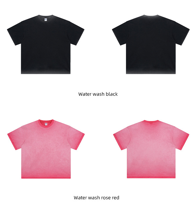 Men's And Women's Cotton Washed Distressed Batik Gradient Short-sleeved T-shirt