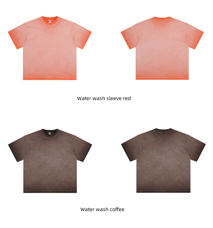 Men's And Women's Cotton Washed Distressed Batik Gradient Short-sleeved T-shirt