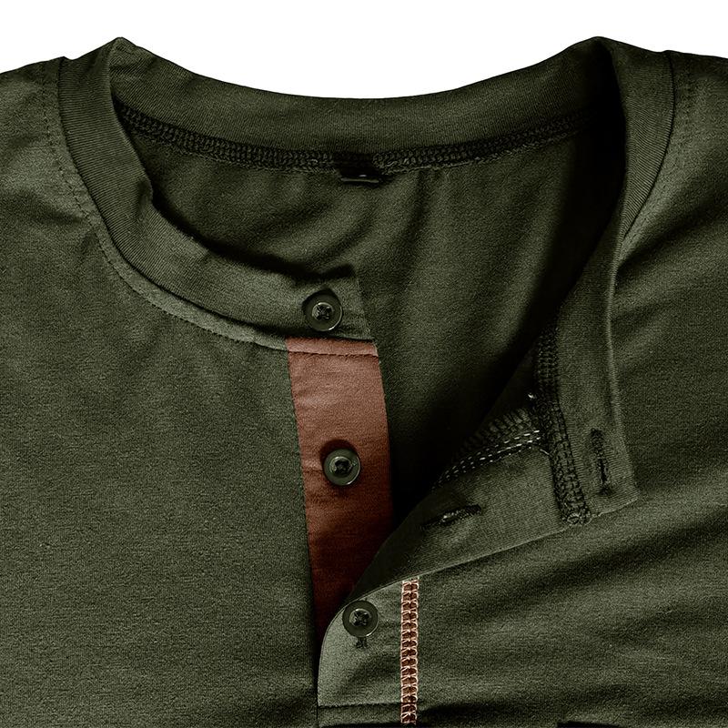 Men's Casual Cotton Long Sleeve Henley Shirt