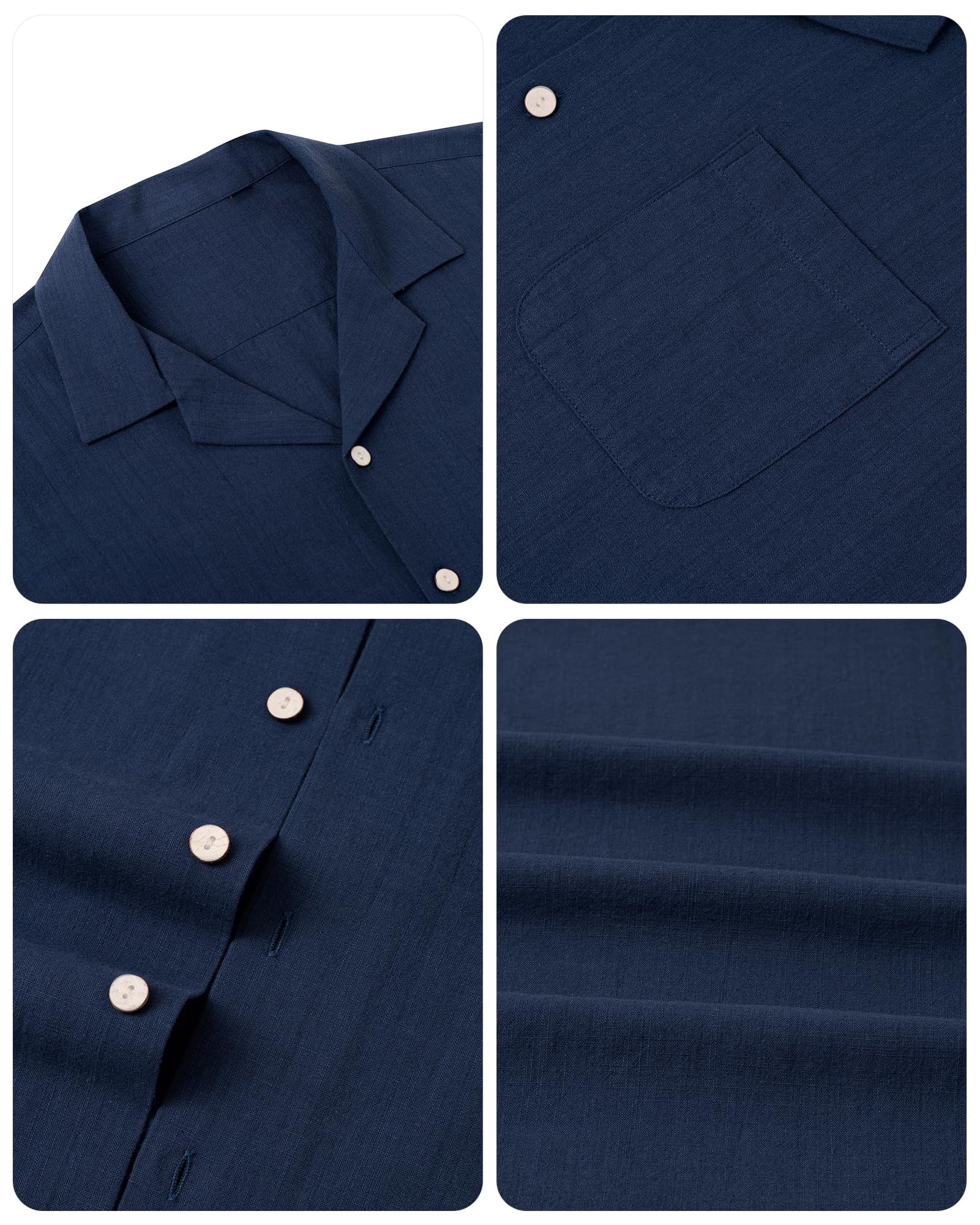 Men's Fashion Casual Cuban Collar Pocket Short Sleeve Shirt
