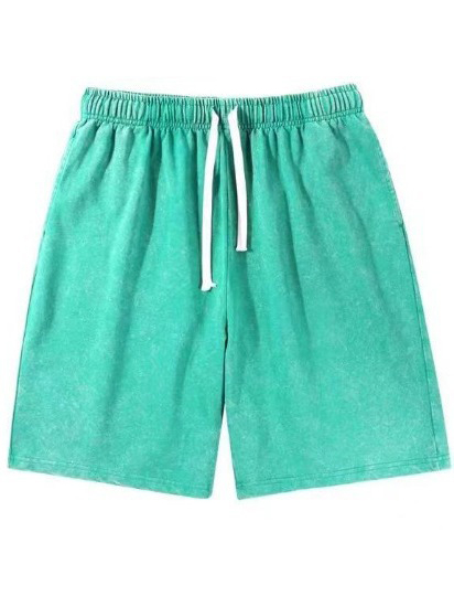 Men's Washed Distressed Cotton Batik Pocket Loose Casual Shorts