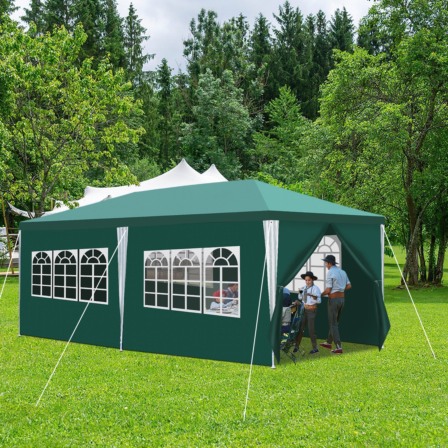 Herrselsam Pavillon 3x6m Partyzelt Wasserdicht mit Seitenteilen