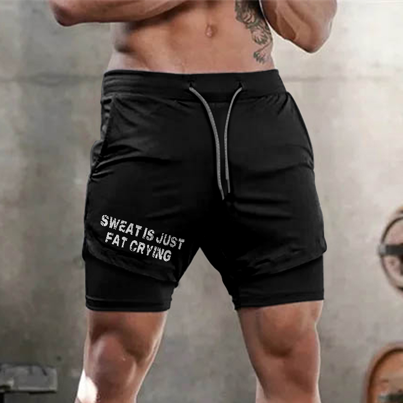Sweat Is Just Fat Crying Printed Men's Shorts
