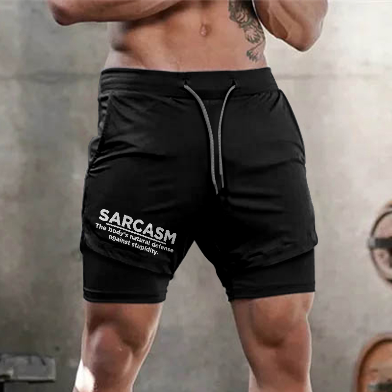 Sarcasm The Body's Natural Defense Against Stupidity Printed Men's Shorts