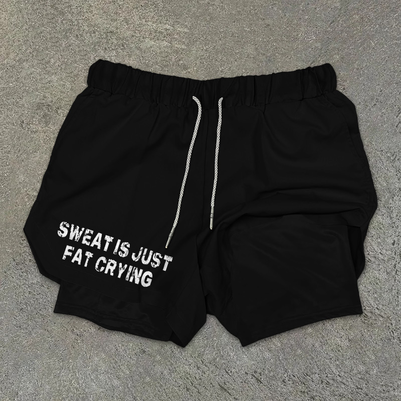 Sweat Is Just Fat Crying Printed Men's Shorts