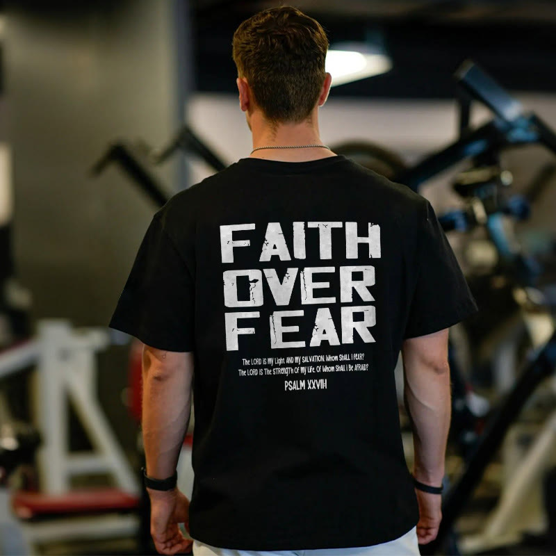 100% Cotton Faith Over Fear Print T-shirt