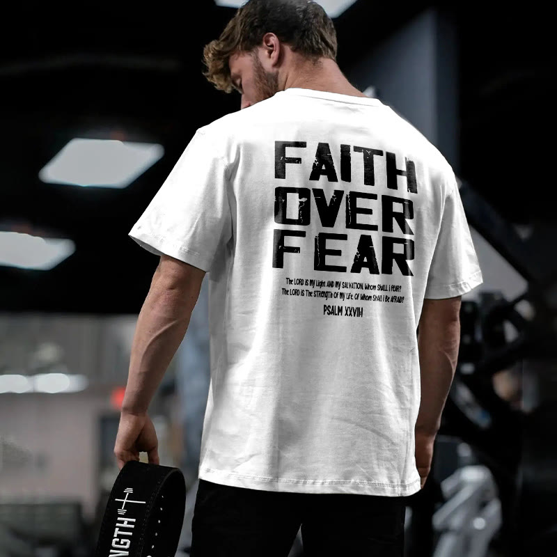 100% Cotton Faith Over Fear Print T-shirt