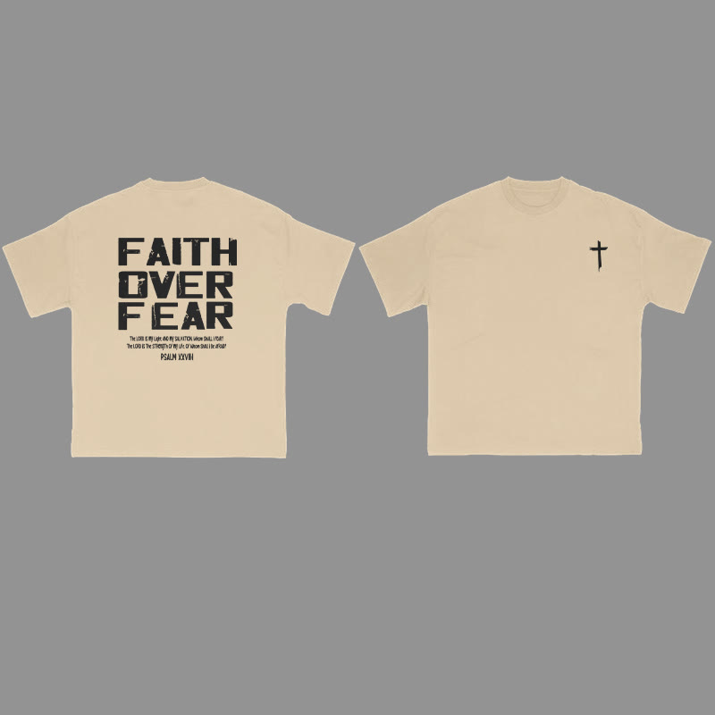 100% Cotton Faith Over Fear Print T-shirt