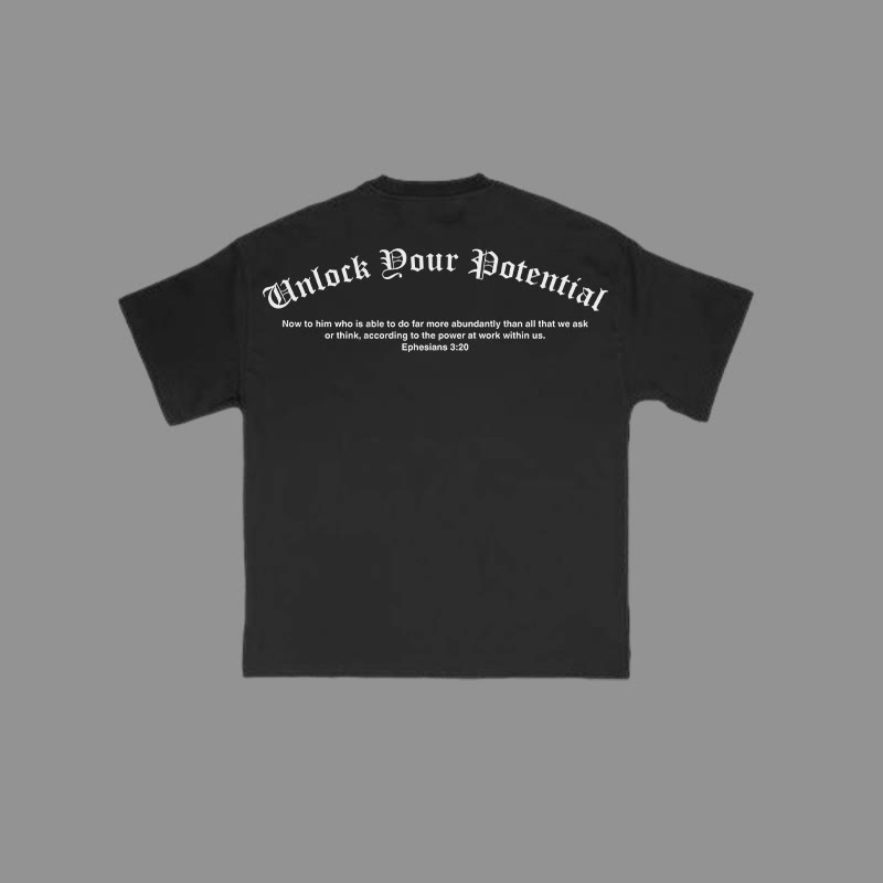 100% Cotton Unlock Your Potential Ephesians 3:20 Print T-shirt