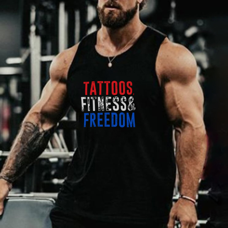 Tattoos Fitness & Freedom Printed Vest