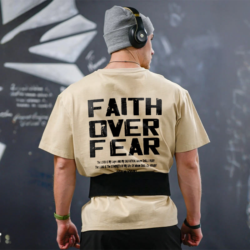 100% Cotton Faith Over Fear Print T-shirt