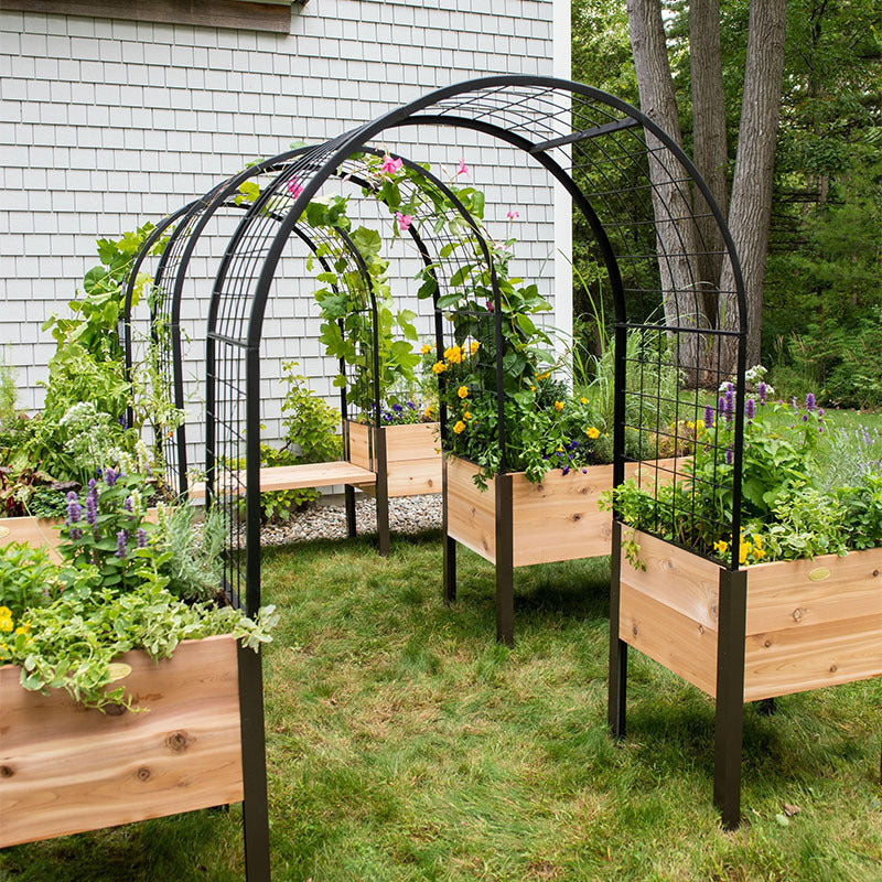 🌷Spring Clearance Sale ⚡ Limited Stock-Only $ 19.99 EACH🔥8' X 2' x 4' Self-Watering Eco-Stained Elevated Planter Box+ Arch Trellis