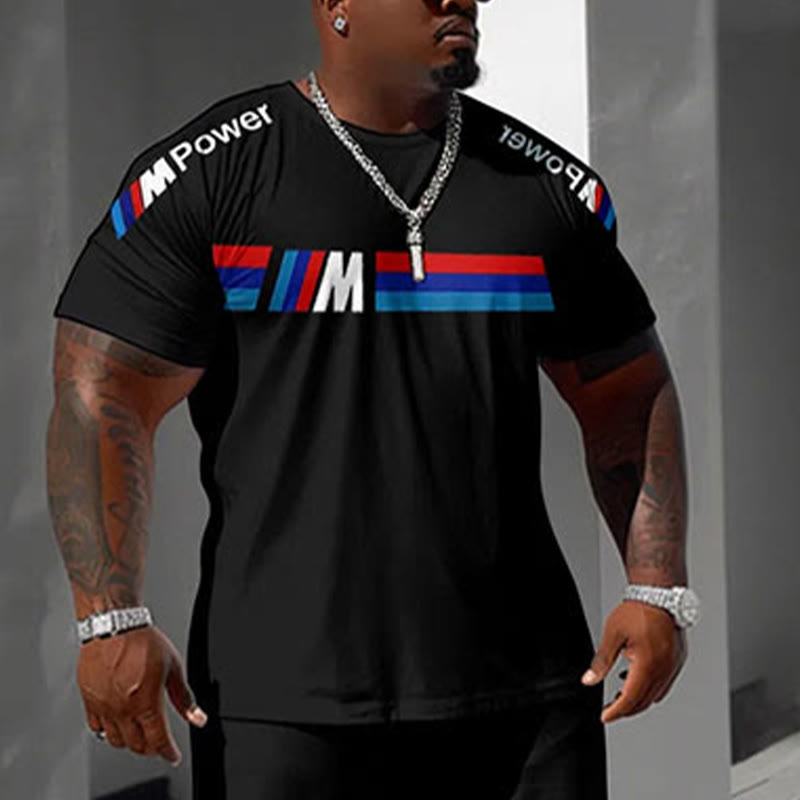 Men's Plus Size Street Racing Graphic Printed T-shirt