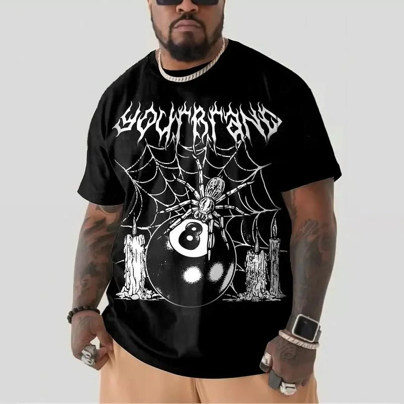 Animal Tension Pattern Print Men's Plus Size Short Sleeve T-Shirt