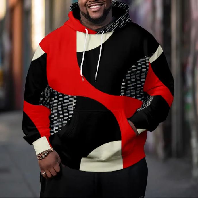 Men's Multicolor Irregular Graphic Fashion Plus Size Hoodie
