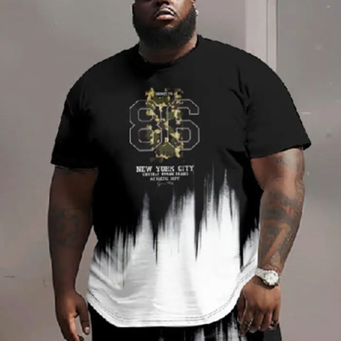 Men's Plus Size Fashion Brooklyn 86 New York City Casual Short Sleeve Crew Neck T-shirt