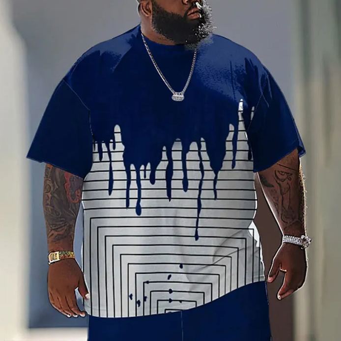 Men's Plus Size Simple Casual Print Short Sleeve T-shirt