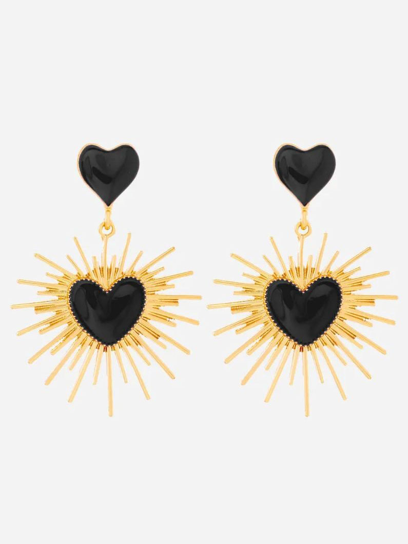 Geometric Thorn Heart Earrings