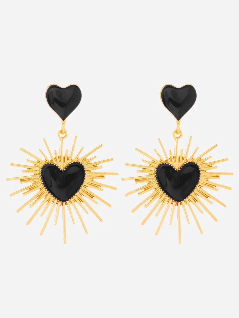 Geometric Thorn Heart Earrings