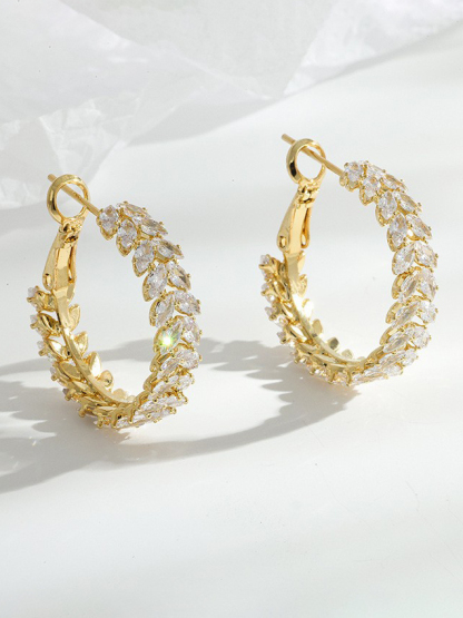 Fashionable Wheat Ear Hoop Earrings