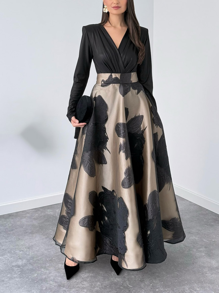 Elegant French Jacquard Midi Skirt Two-Piece Set