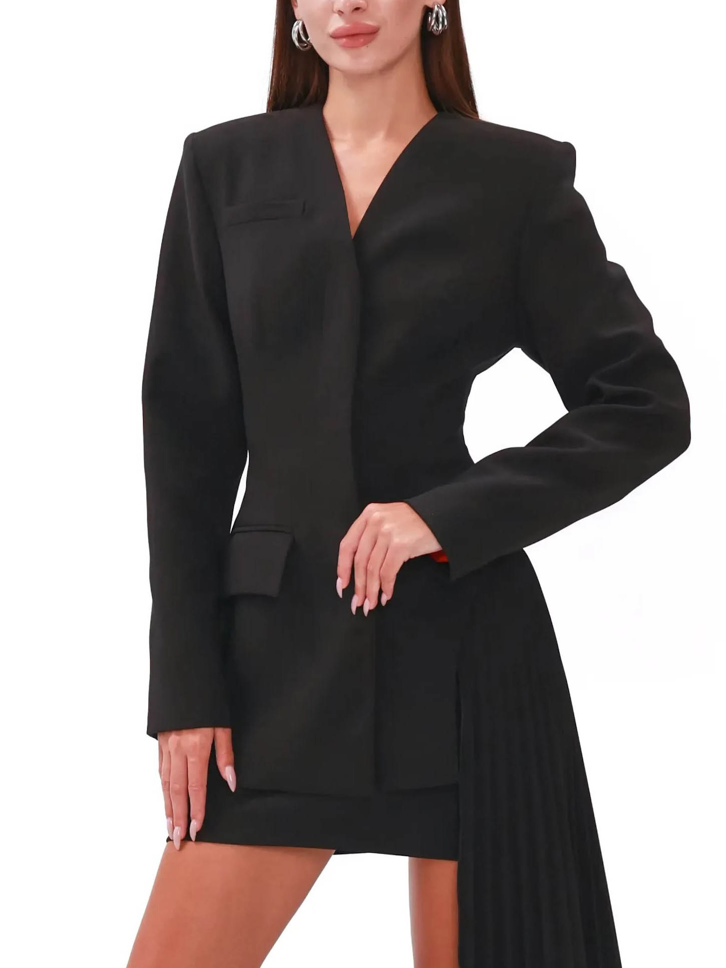 Elegant Asymmetrical Hem Blazer