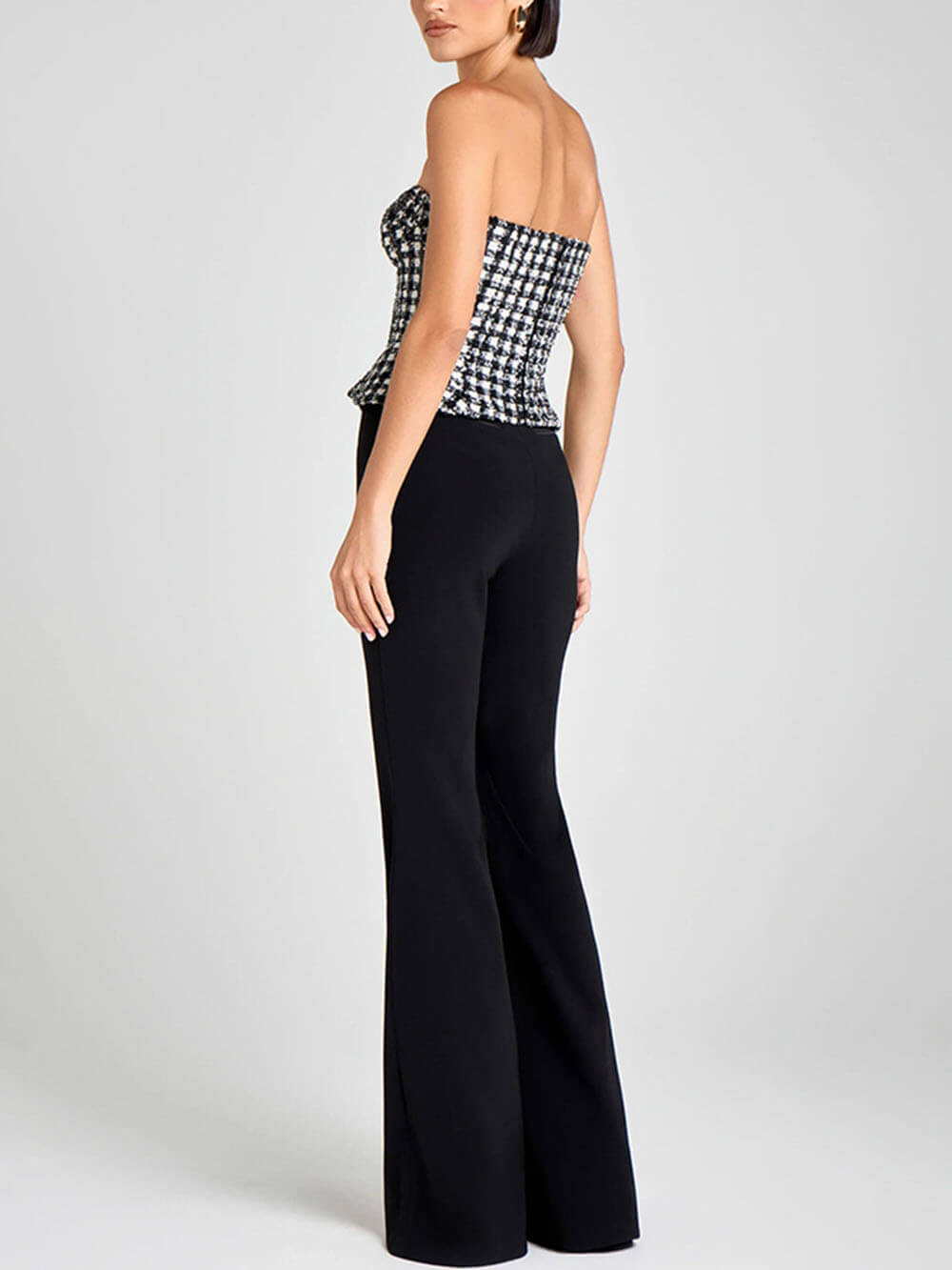 Retro Tweed Strapless Corset Top