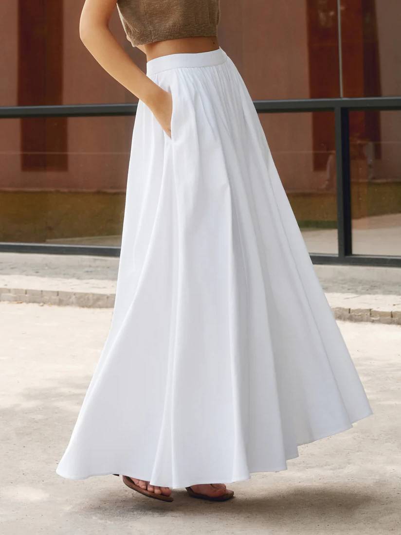 Minimalist All-Match A- Line Umbrella Skirt