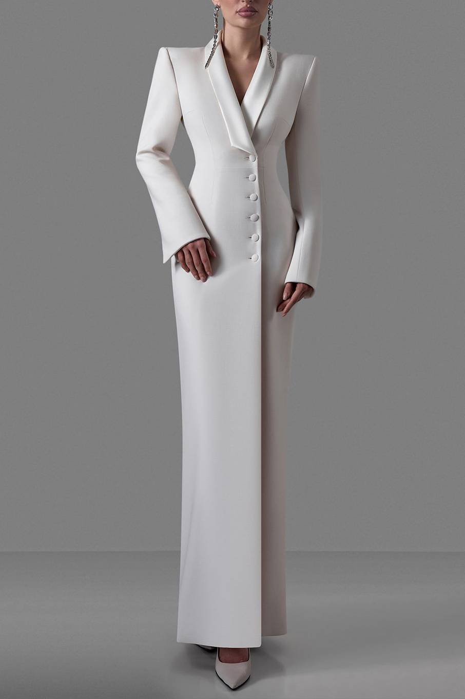 Back Slit Suit Dress