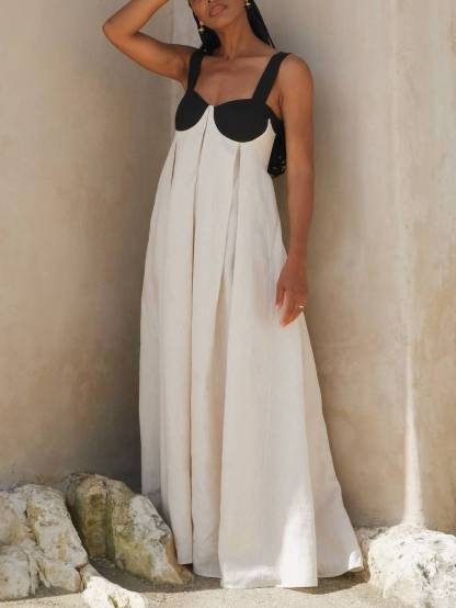 Exquisite Summer Sleeveless Backless Lace Up Maxi Dress