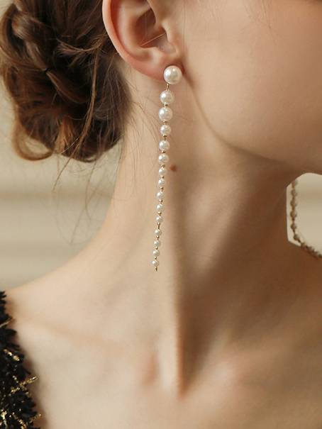Elegant Pearl Tassel Earrings