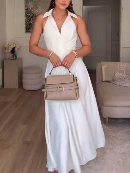 Minimalist Off-shoulder High Waist A- Shaped Midi Dress