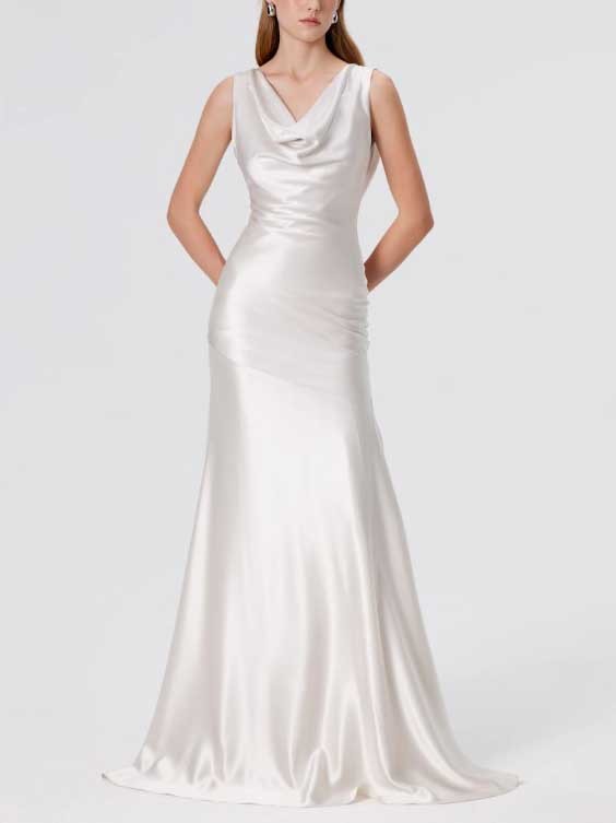 Elegant Swing Collar Backless Maxi Dress