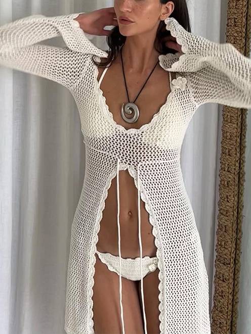 Knit Bikini Cover-up Sun Protection Dress