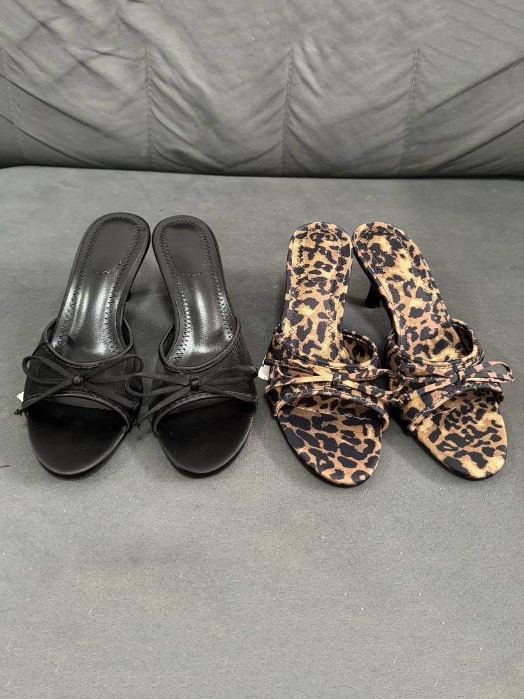 One-strap Bow High-heeled Slippers