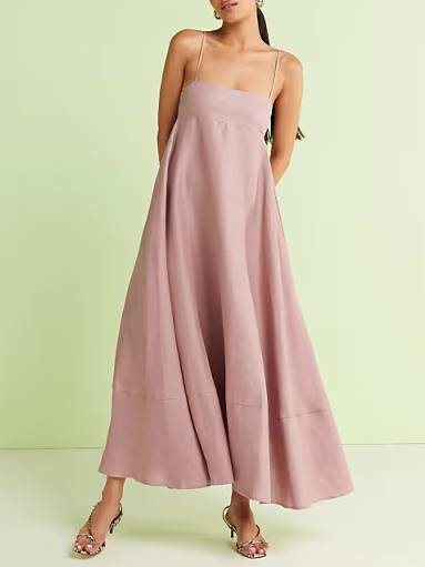 Minimalist Vacation Style Tube Top Maxi Dress