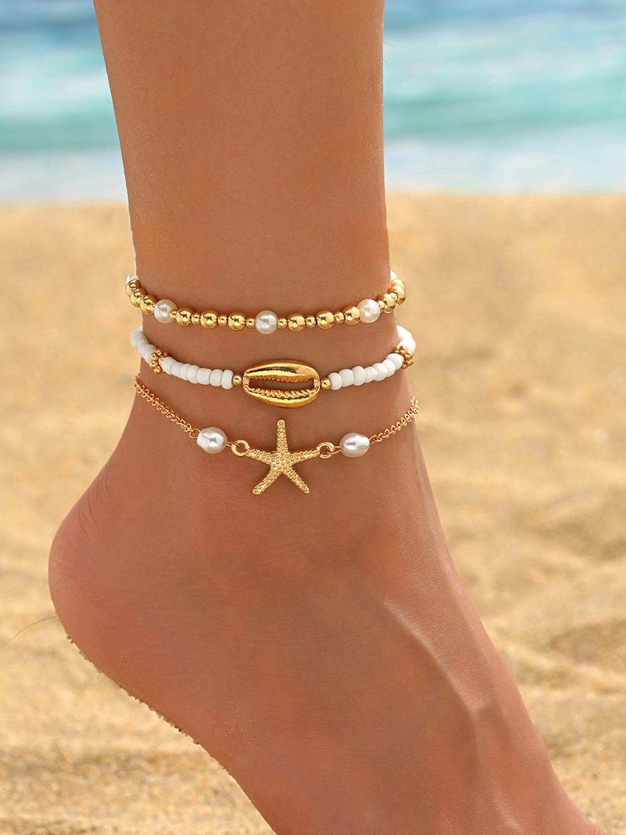 Shell And Starfish Element Anklet