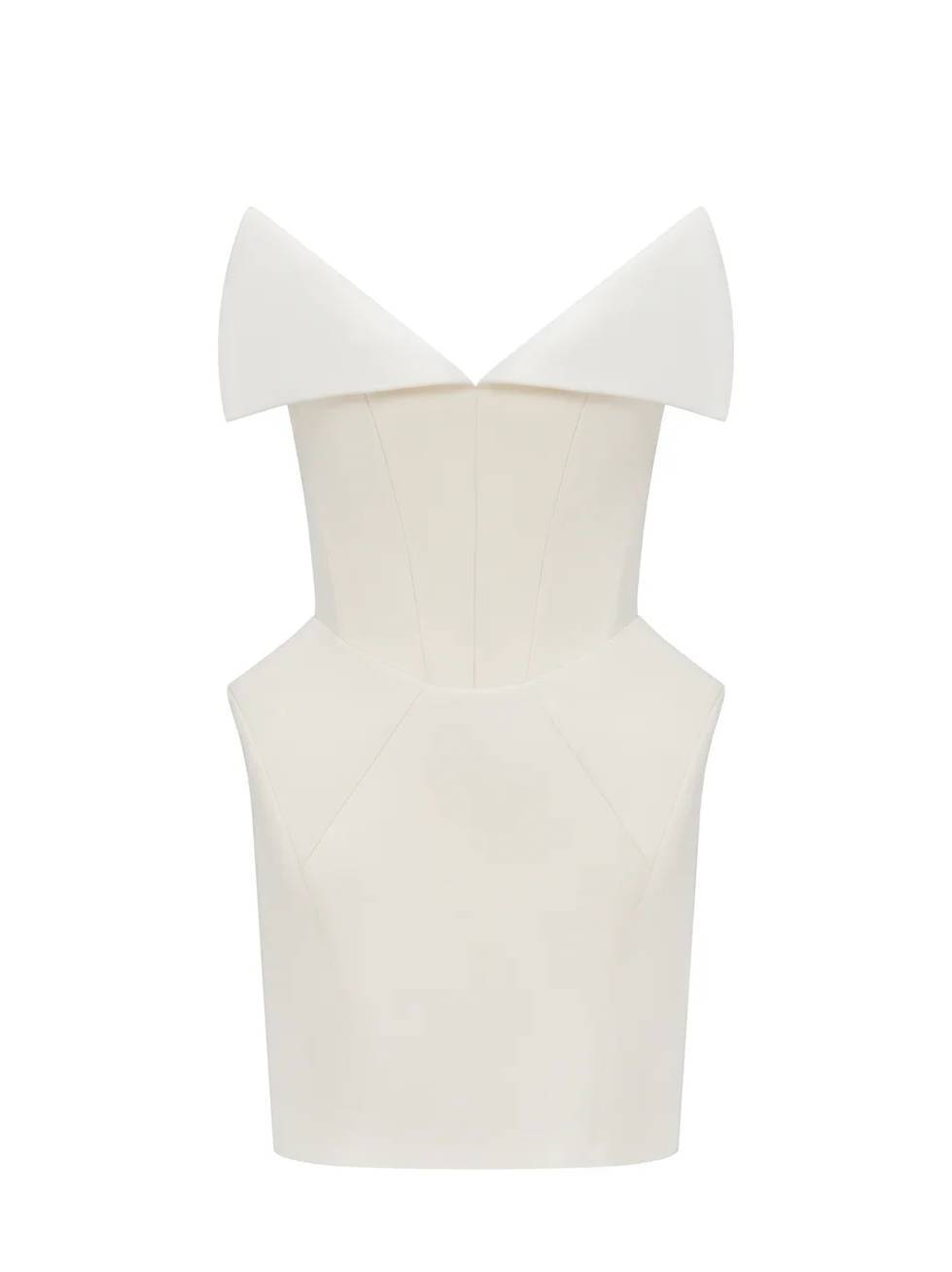 Unique Lapel Design Tube Top Mini Dress