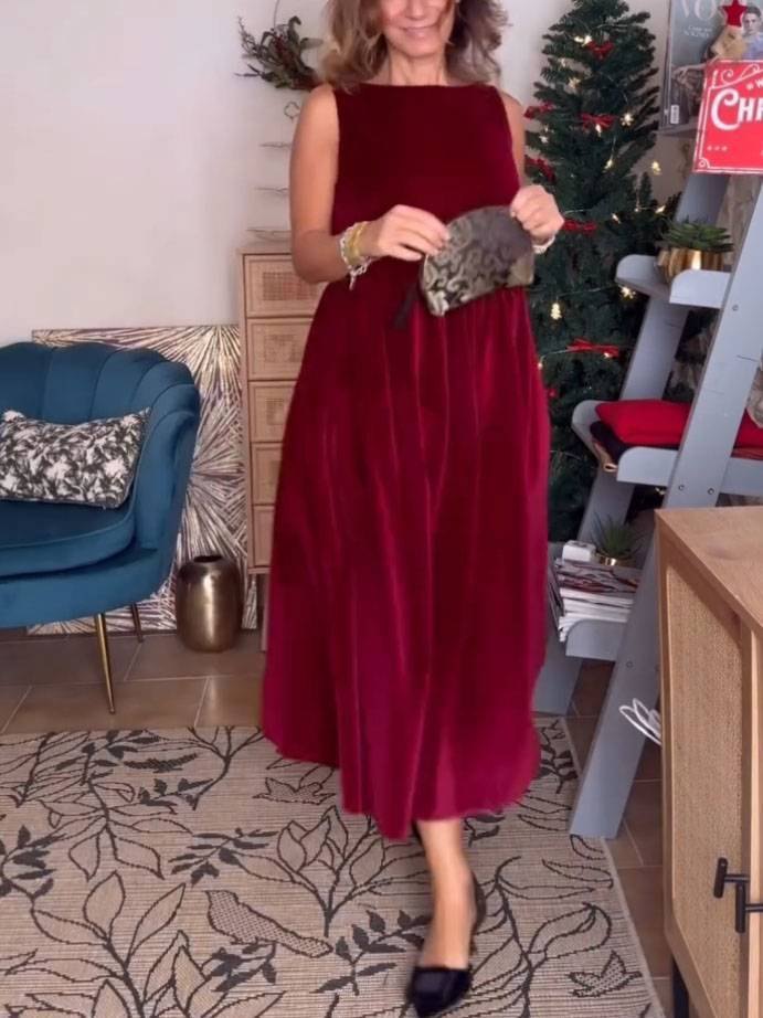 Velvet Backless Bow Midi Dress