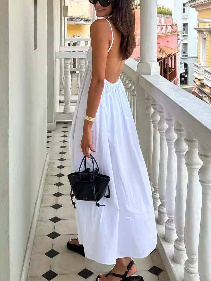 Minimalist Suspender Maxi Dress