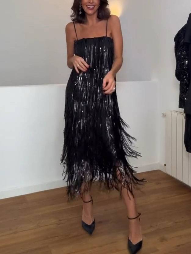 Tassel Design Sling Maxi Dress