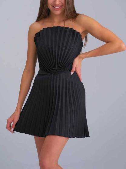 Shell Element Design Pleated MiniDress