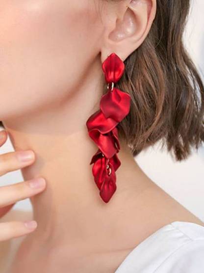 Rose Petal Tassel Earrings