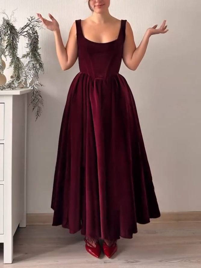 Velvet Scarf Design Sling Dress