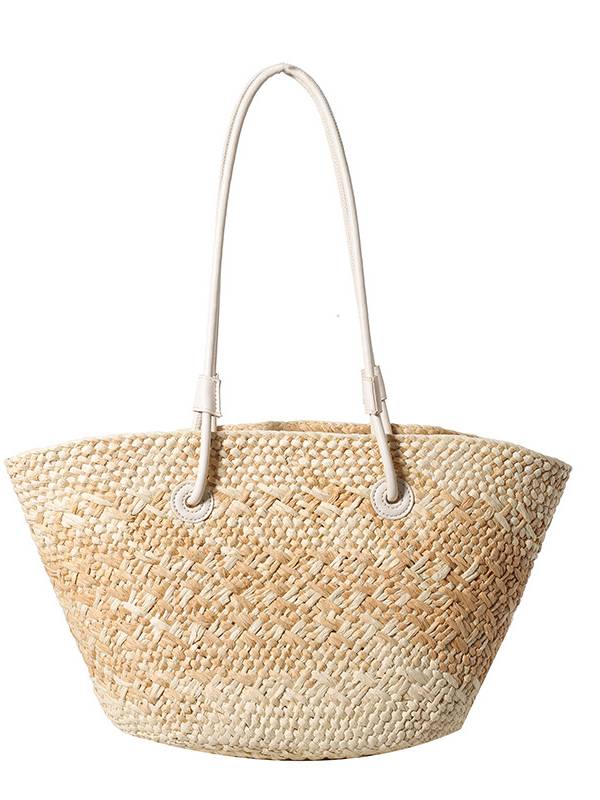Gradient Colorful Hand-woven Beach Straw Bag