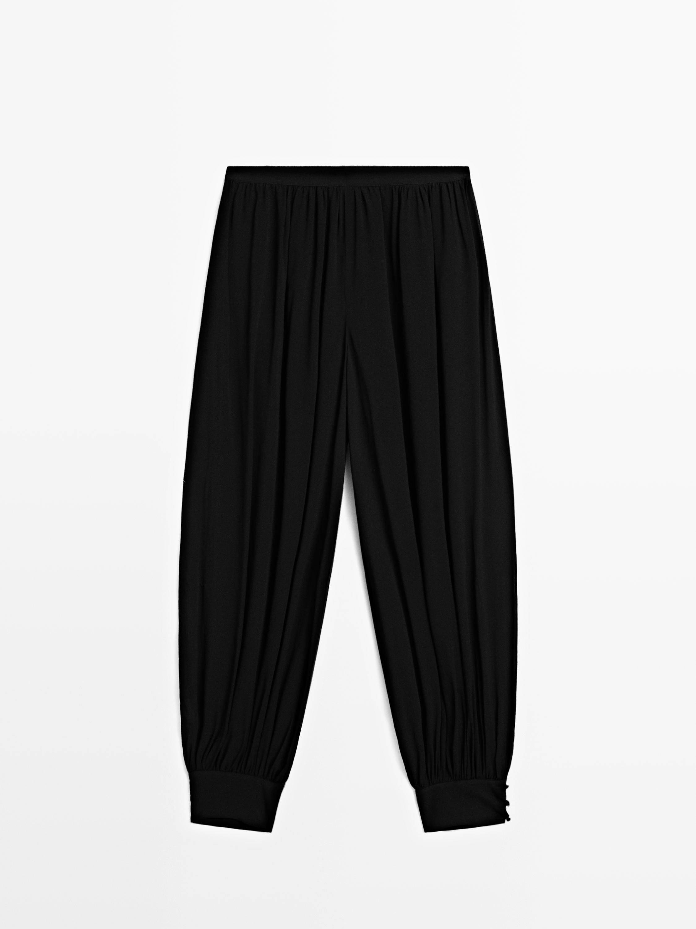 Cross Design Loose Shirt And Lantern Pants Set