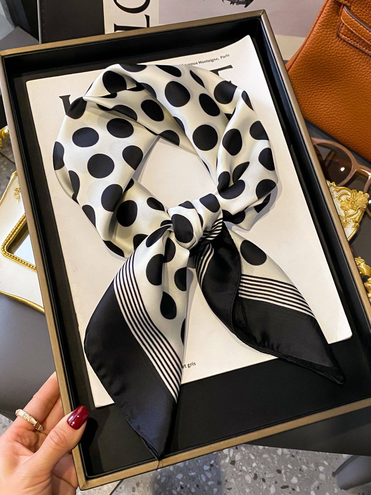 Sweet Retro Polka Dot Scarf Turban