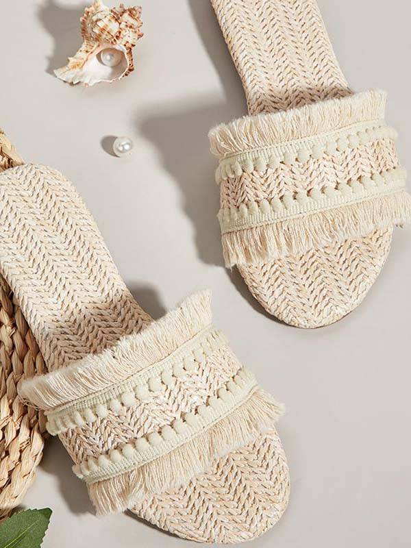 Vacation Style Straw Sandals