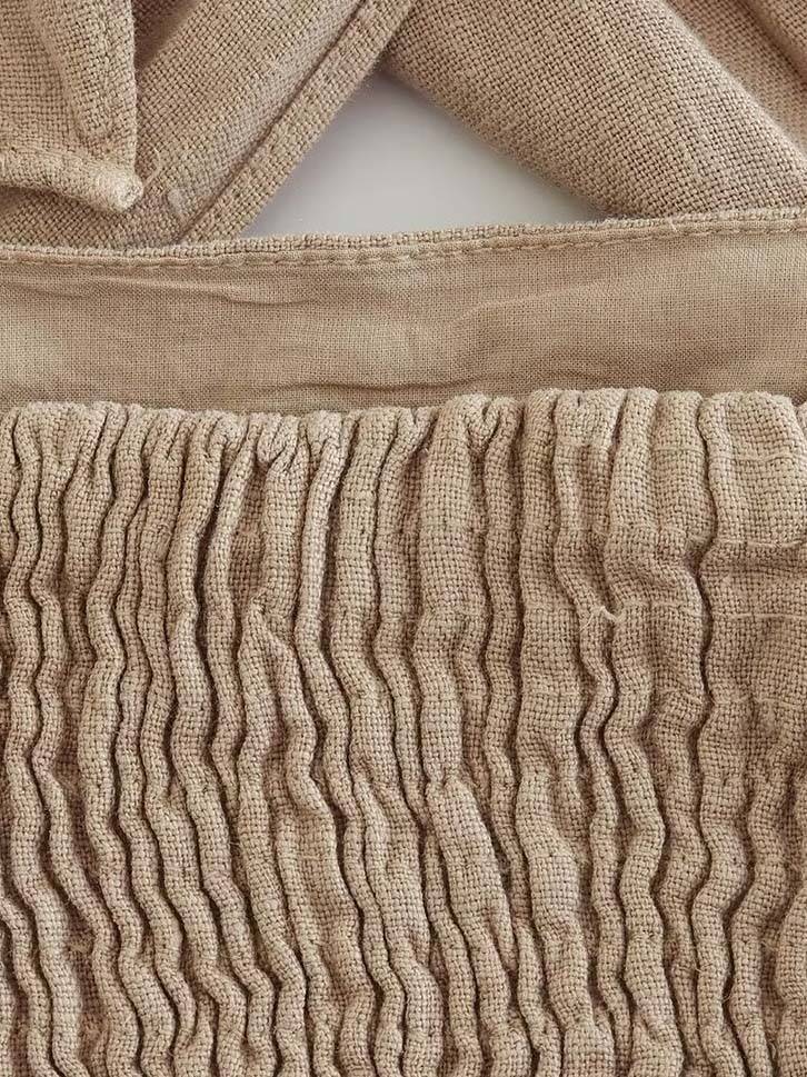 Cross Halter Tank Top And Wide Leg Pants Suit-Tank Top